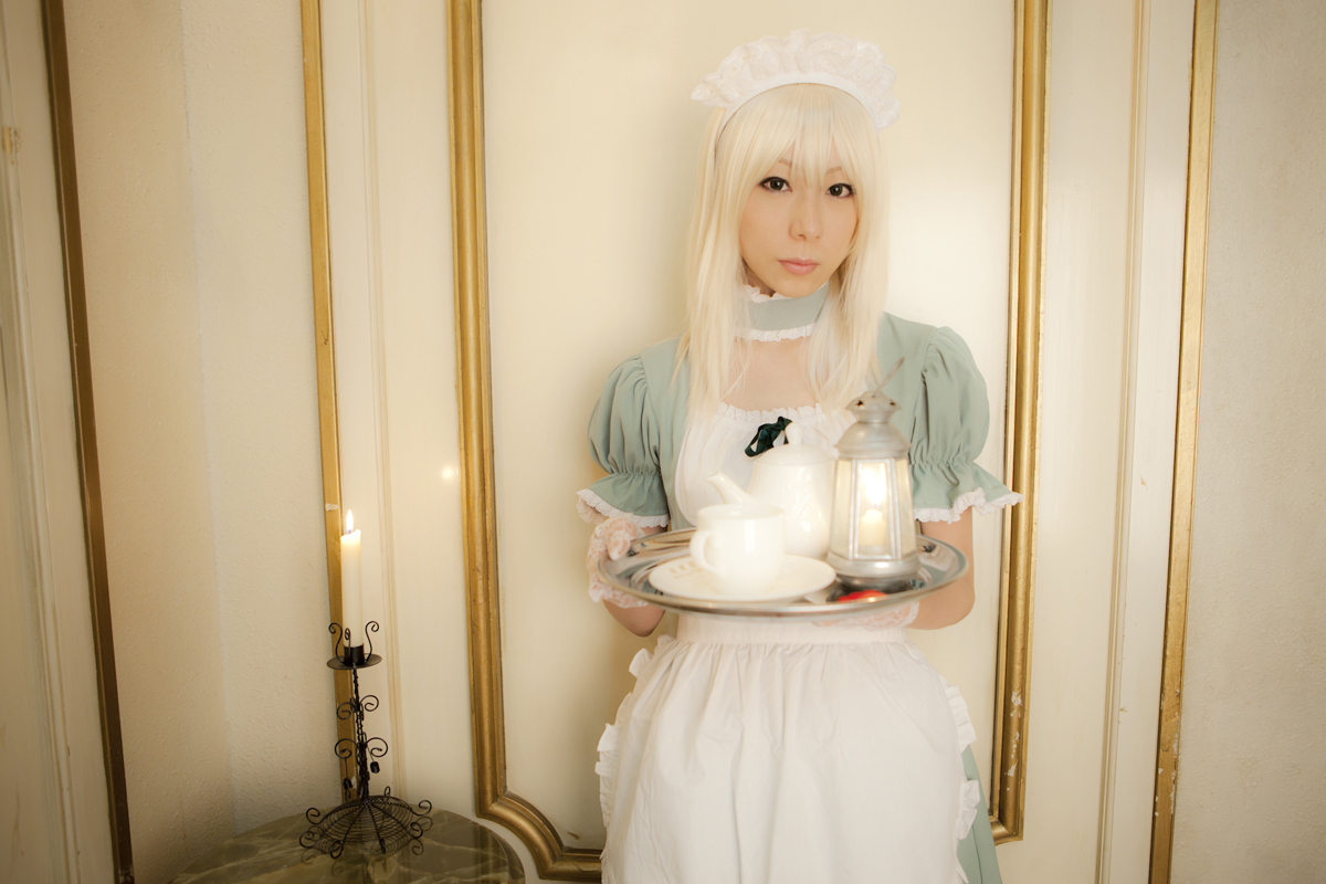 [Cosplay]  Sexy Maid with perfect ass and sexy lingerie