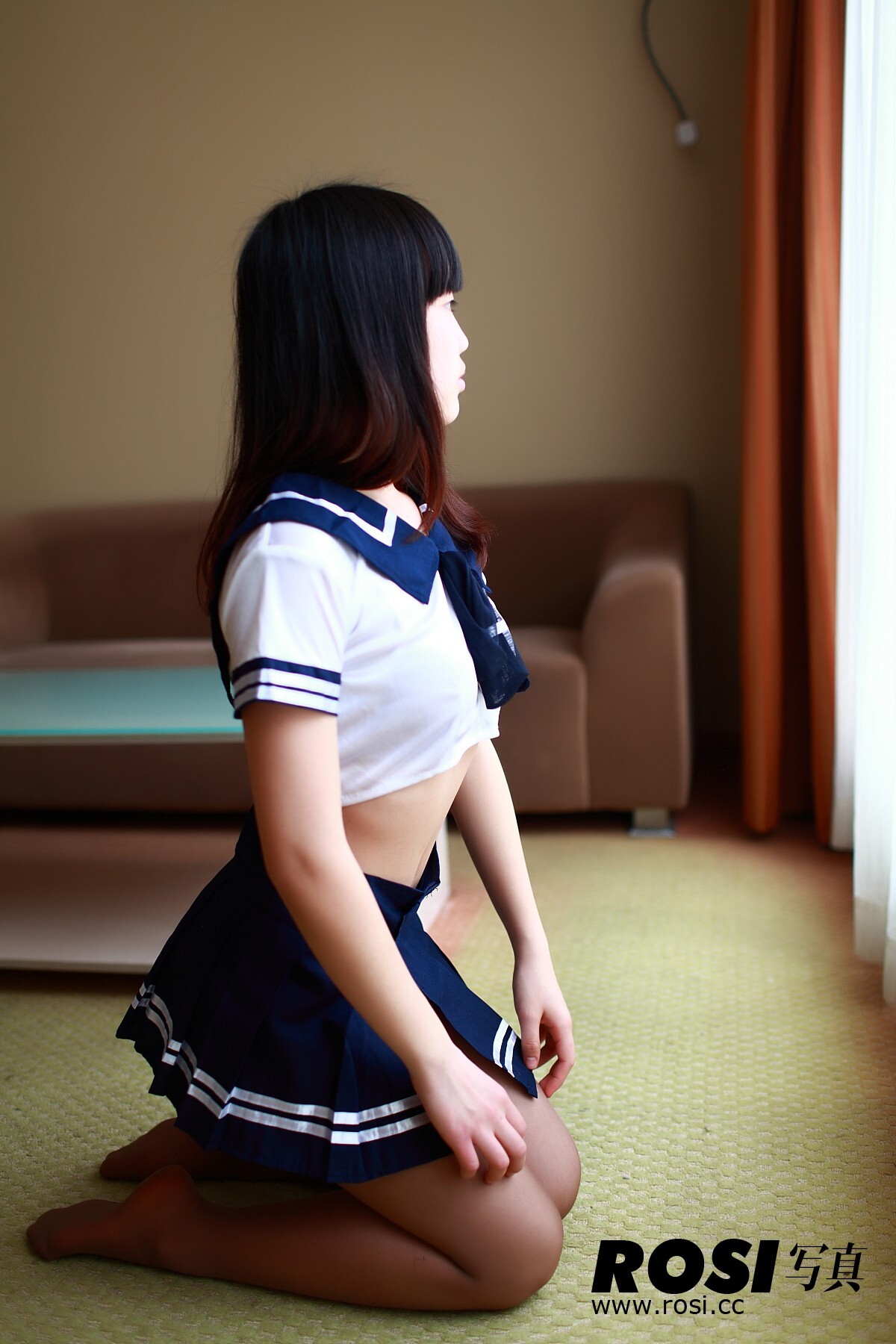 灰丝制服装 NO.030-ROSI.CC美女写真