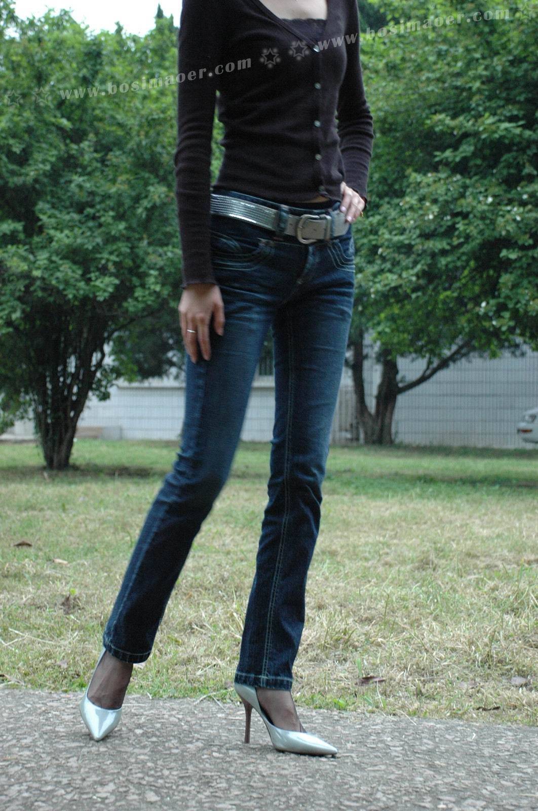 黑丝袜加牛仔裤职业装 波斯猫儿Part31
