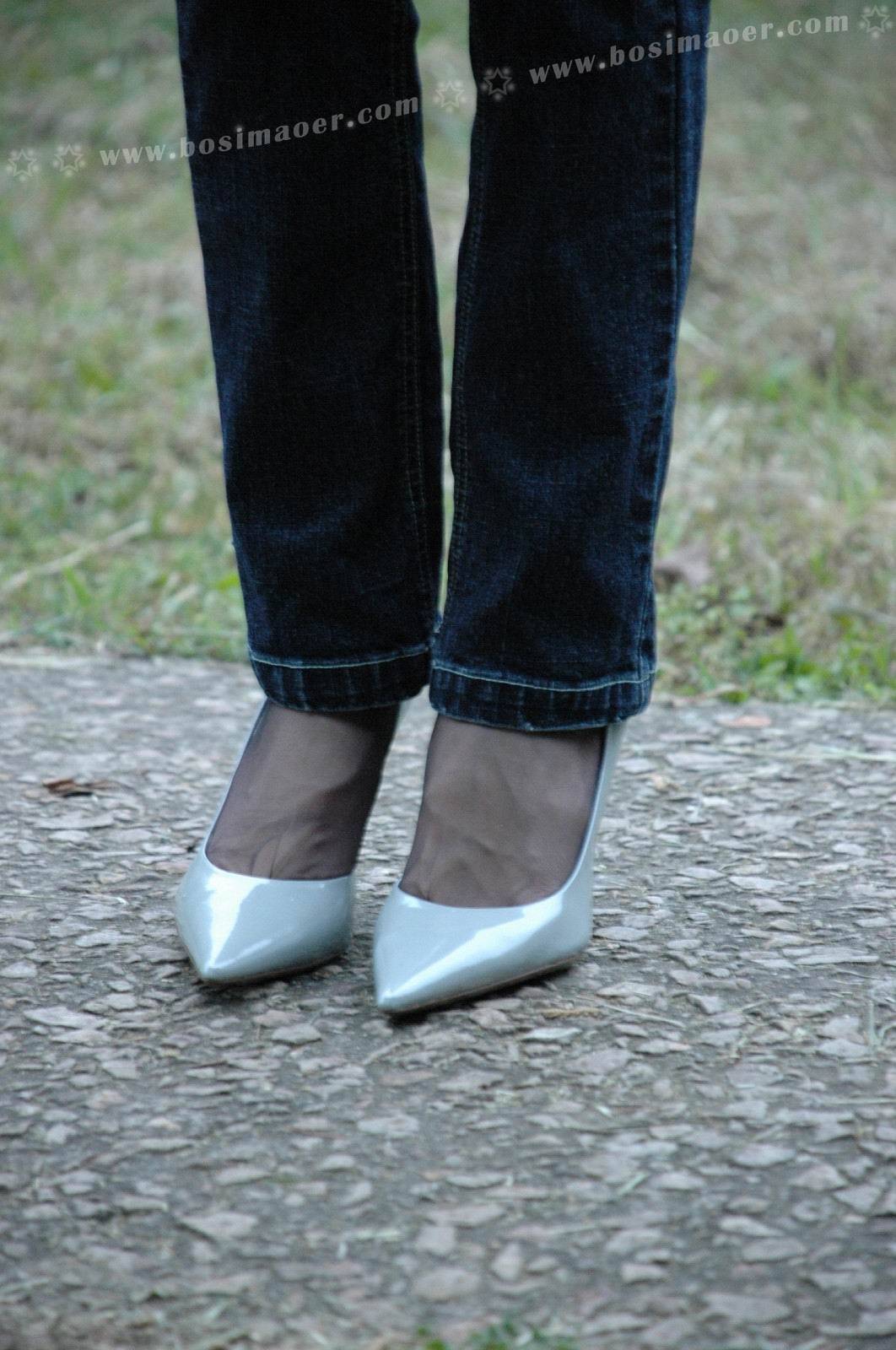 黑丝袜加牛仔裤职业装 波斯猫儿Part31