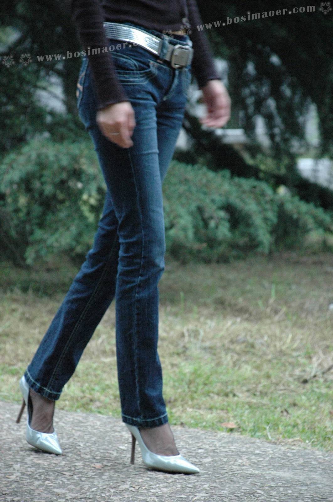 黑丝袜加牛仔裤职业装 波斯猫儿Part31