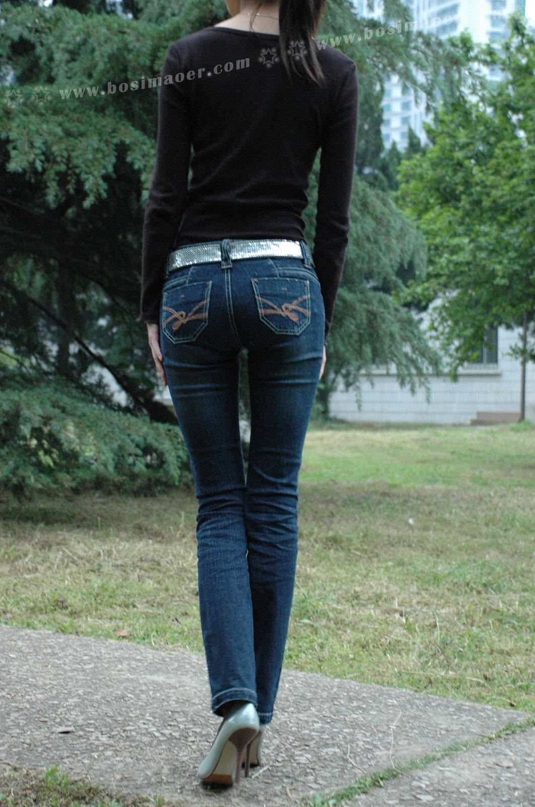 黑丝袜加牛仔裤职业装 波斯猫儿Part31