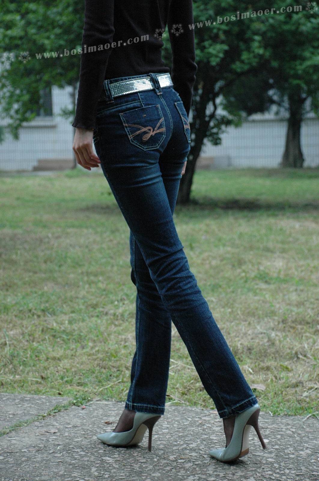 黑丝袜加牛仔裤职业装 波斯猫儿Part31