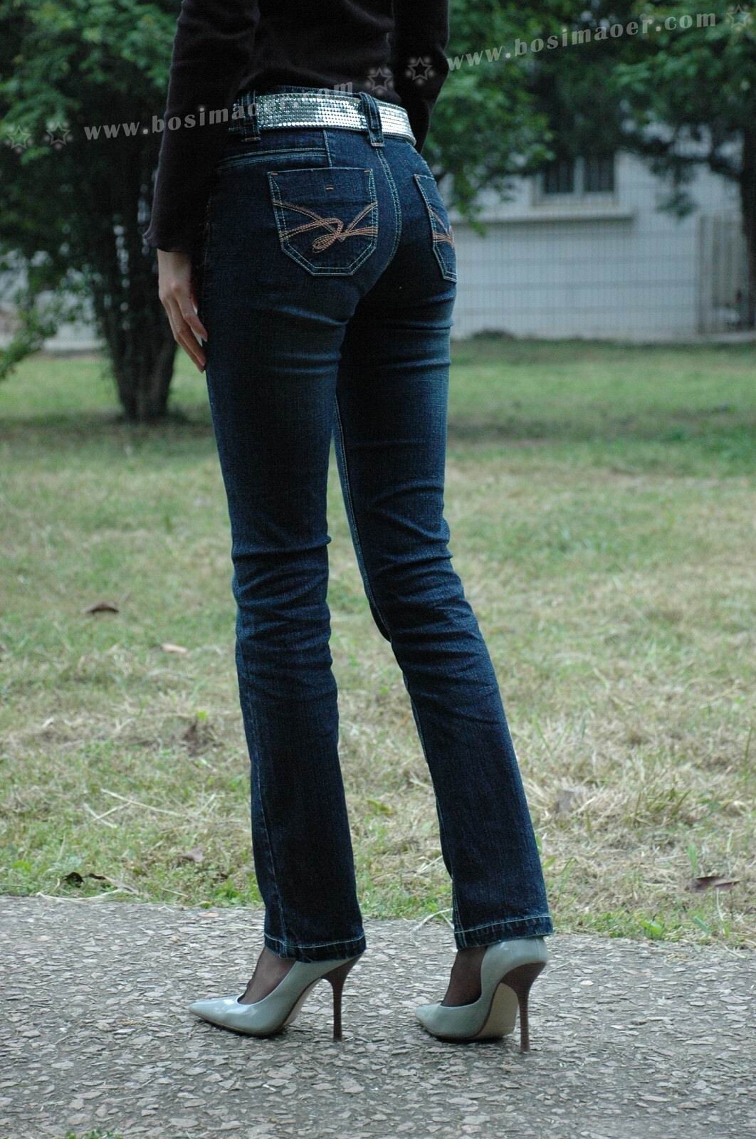 黑丝袜加牛仔裤职业装 波斯猫儿Part31
