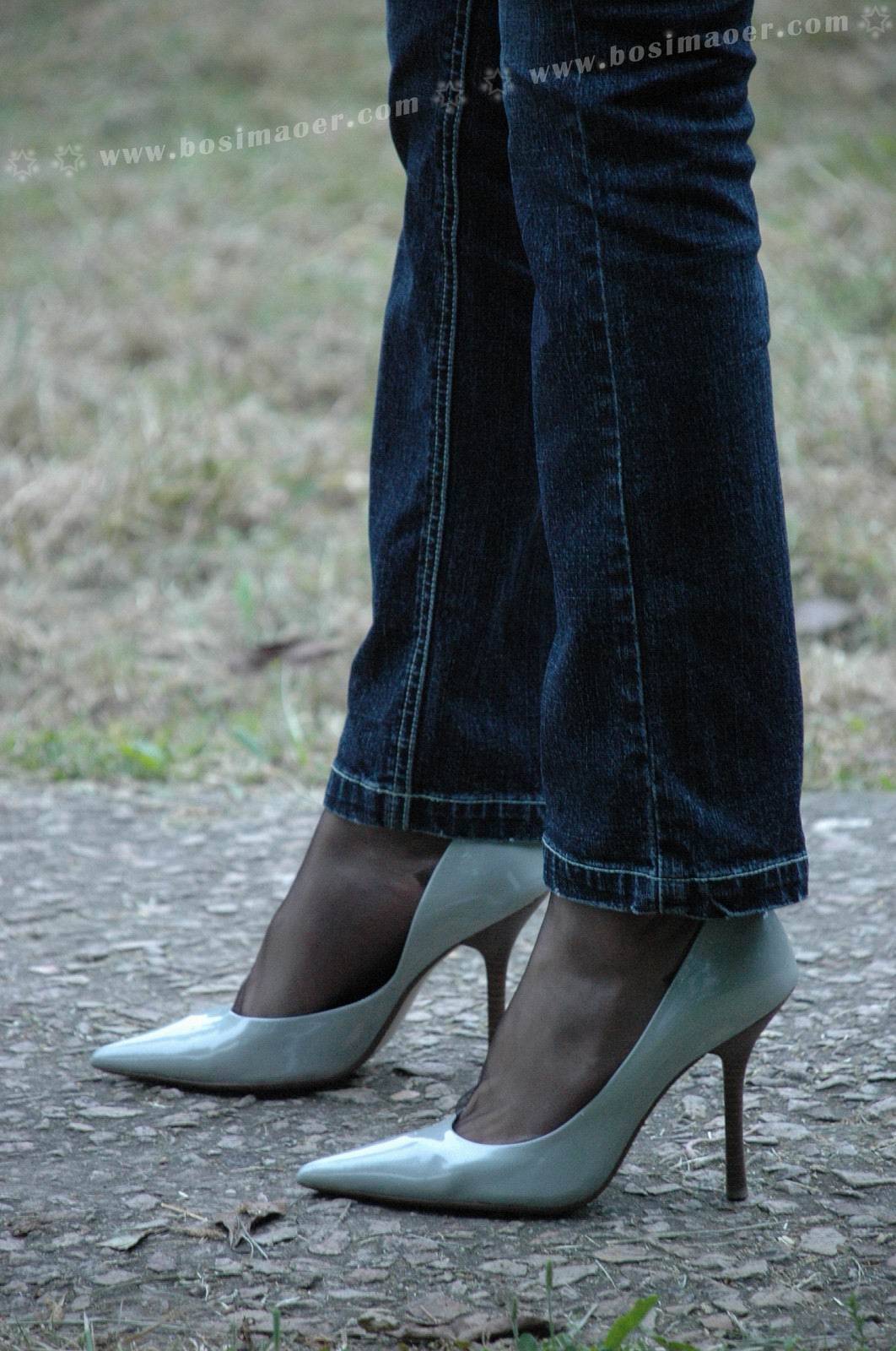 黑丝袜加牛仔裤职业装 波斯猫儿Part31