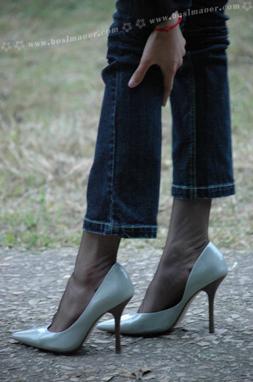 黑丝袜加牛仔裤职业装 波斯猫儿Part31