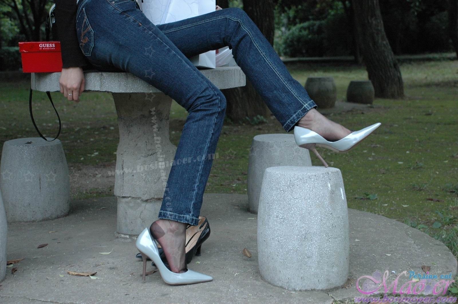 黑丝袜加牛仔裤职业装 波斯猫儿Part31