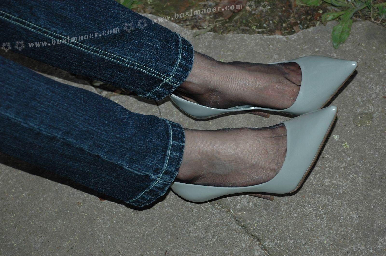 黑丝袜加牛仔裤职业装 波斯猫儿Part31