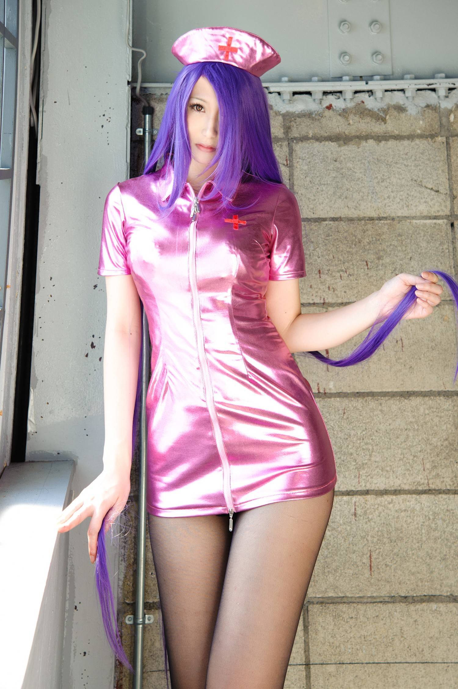 [CosPlay] Ikkitousen - Big boobs and perfect body nurse Kanu Unchou