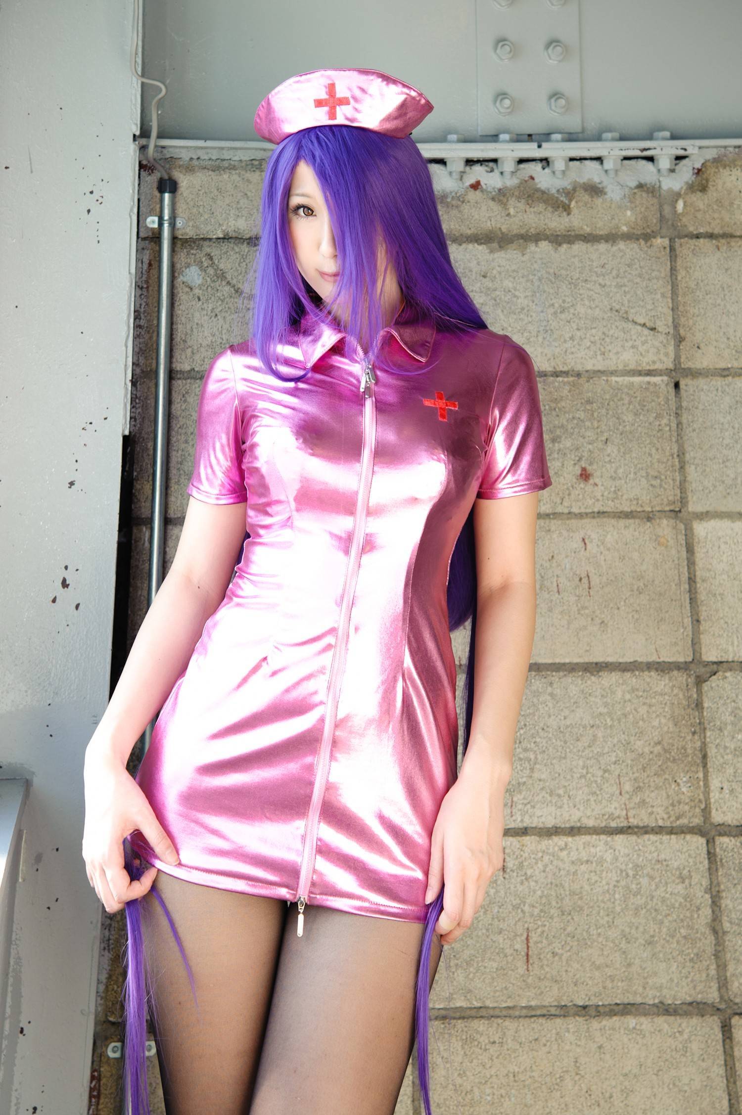 [CosPlay] Ikkitousen - Big boobs and perfect body nurse Kanu Unchou