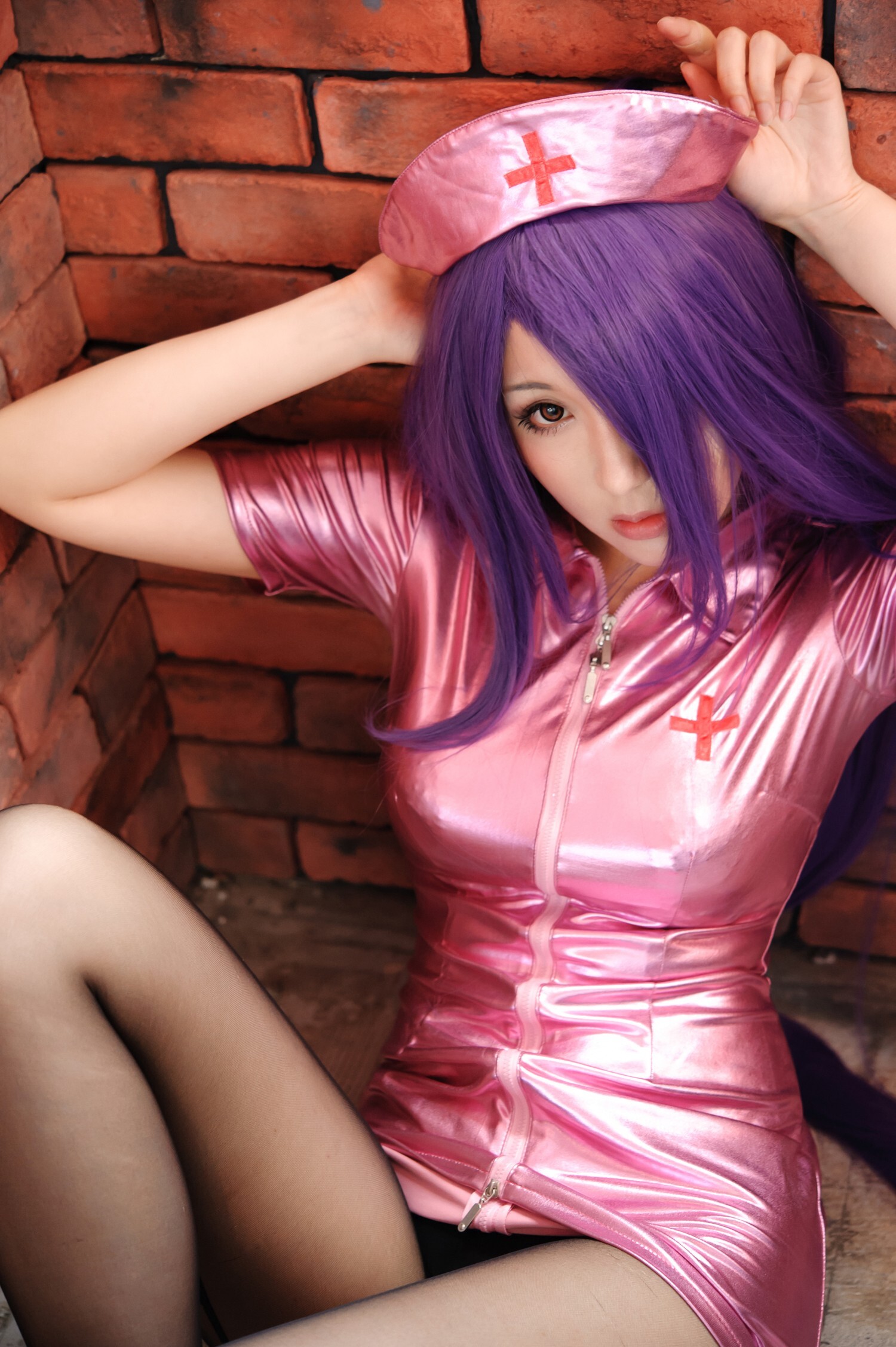 [CosPlay] Ikkitousen - Big boobs and perfect body nurse Kanu Unchou