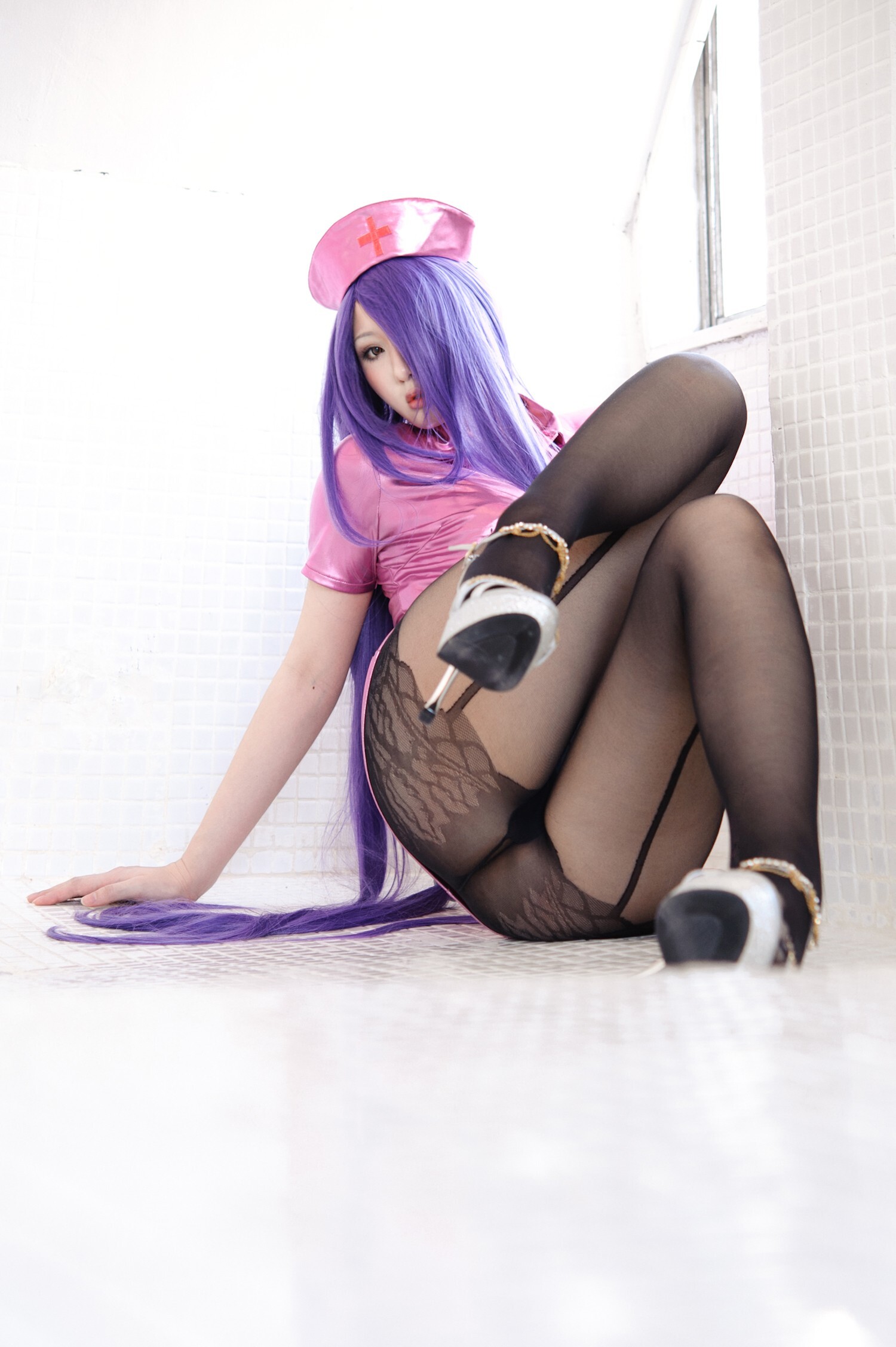 [CosPlay] Ikkitousen - Big boobs and perfect body nurse Kanu Unchou