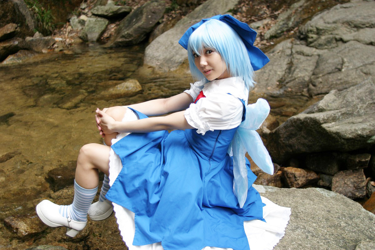 COS套图 c74 chilno 蓝裙游戏美女