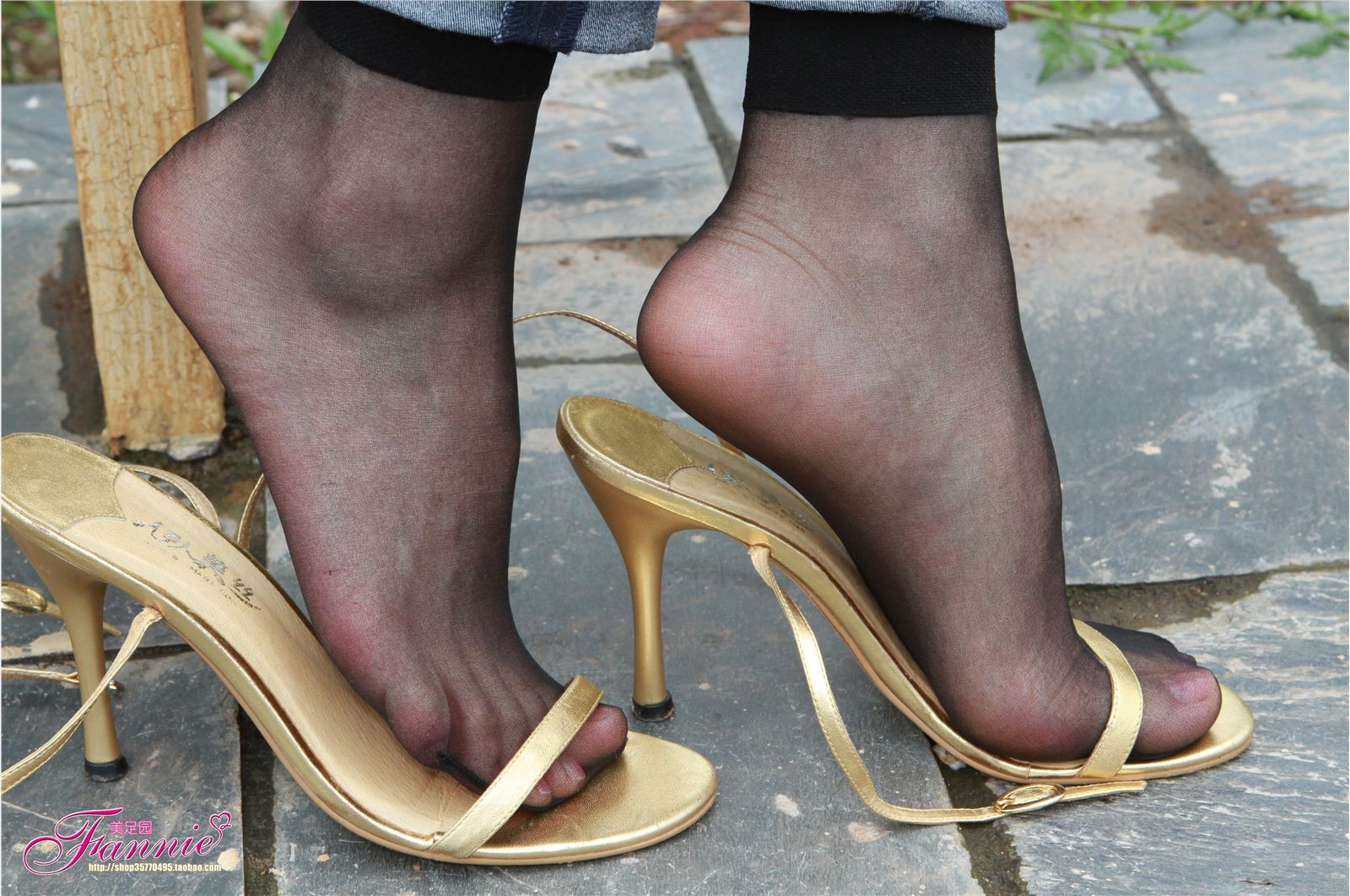 Fannie芬妮高清原图之薄如蝉翼轻若烟（金色旋律黑色短丝）NO.035