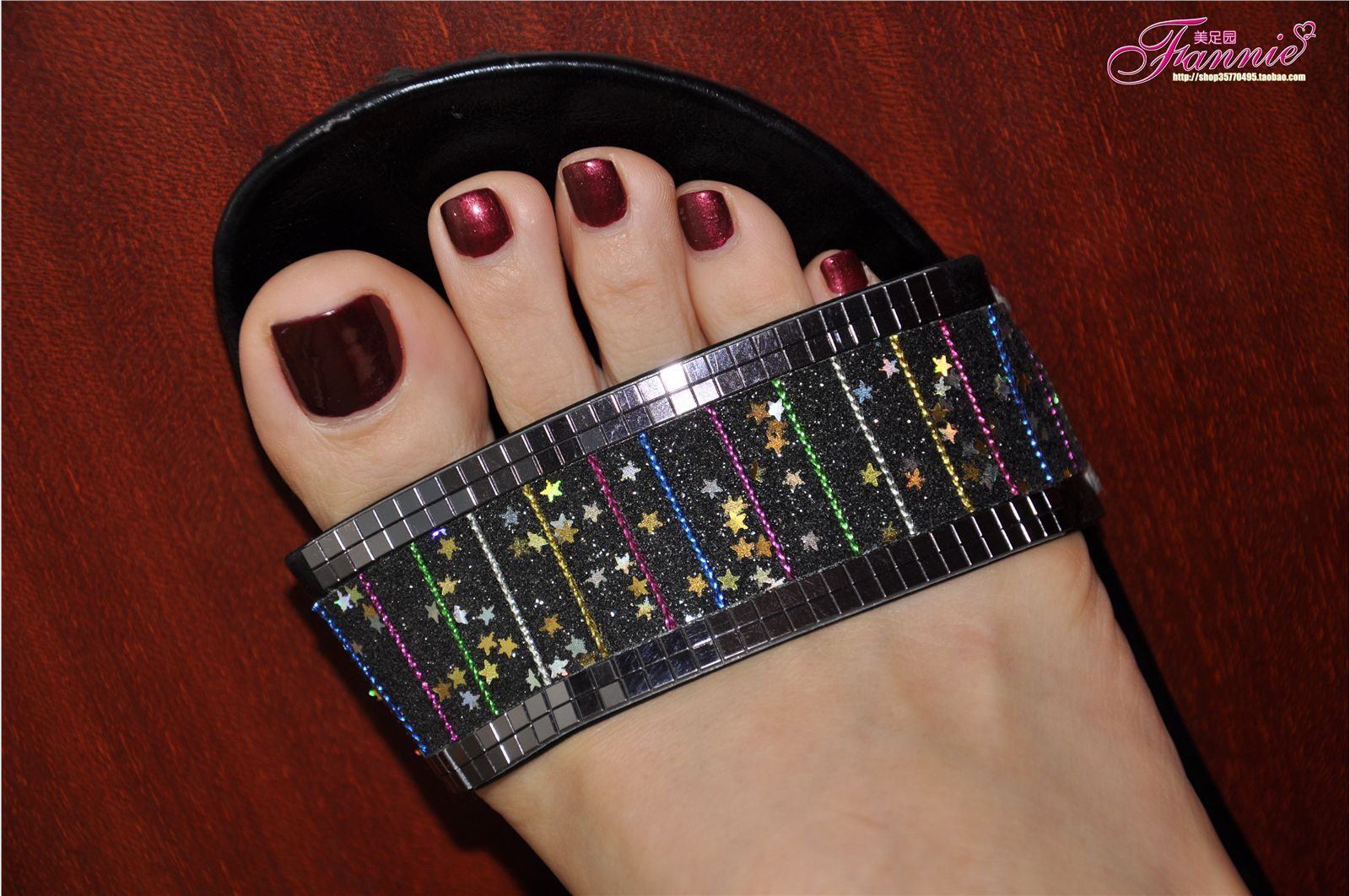 Fannie芬妮高清原图之姹紫嫣红（凉拖系列1黑拖）NO.054