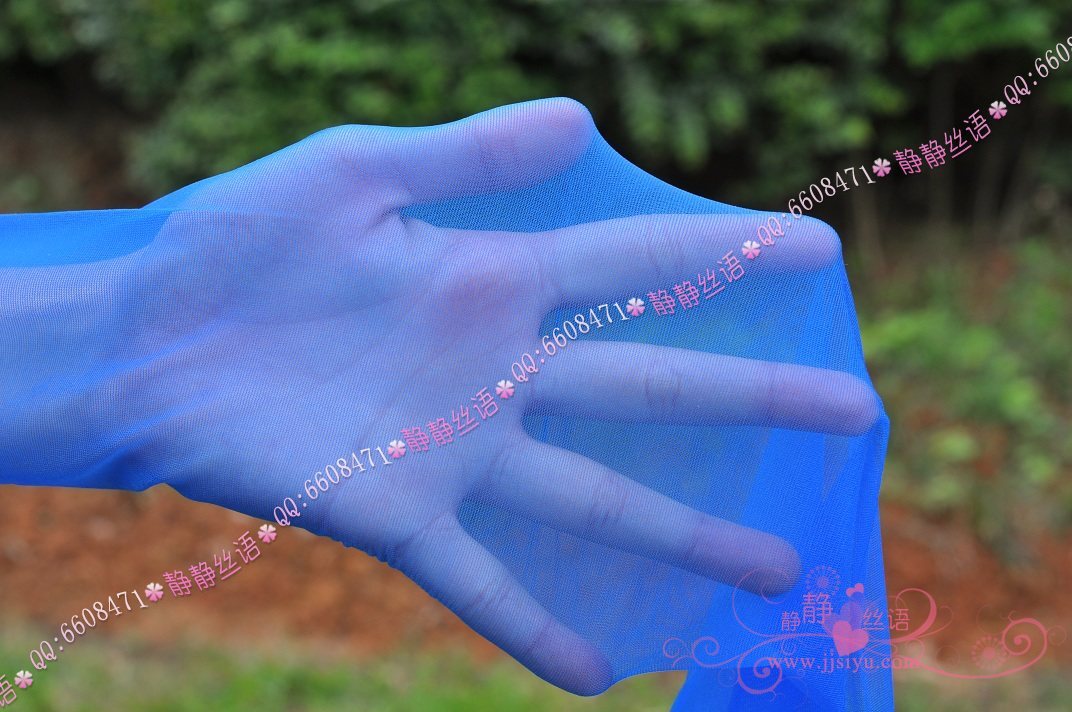 静静丝语丝袜套图 超爽清新包芯丝连裤袜（蓝色）