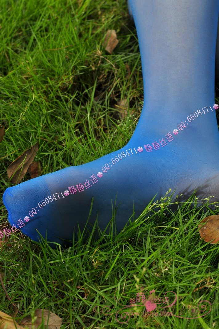 静静丝语丝袜套图 超爽清新包芯丝连裤袜（蓝色）