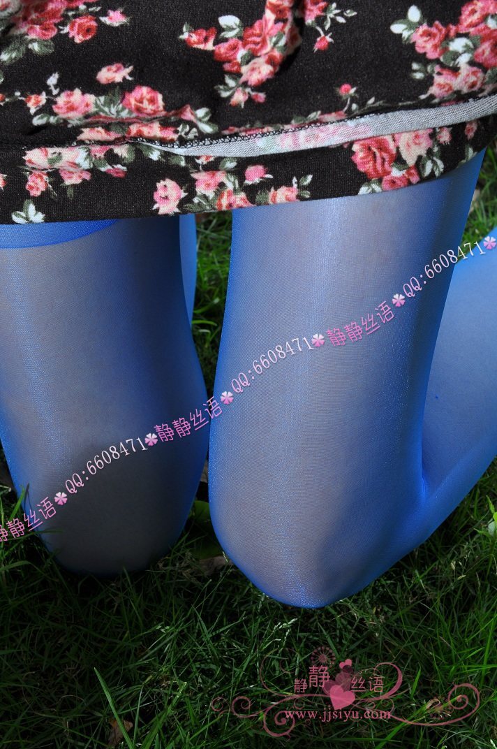 静静丝语丝袜套图 超爽清新包芯丝连裤袜（蓝色）