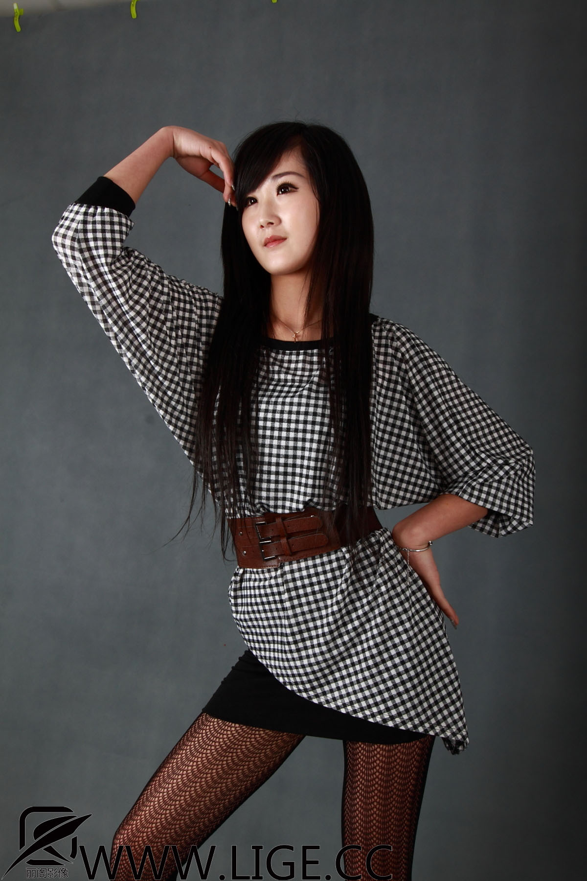 F-No.014 虹虹 25P Lige丽阁影像 黑丝网格美女