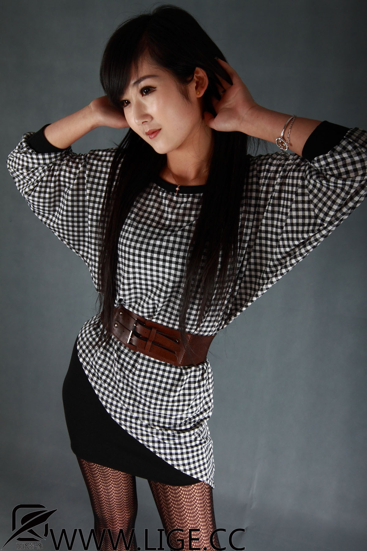 F-No.014 虹虹 25P Lige丽阁影像 黑丝网格美女