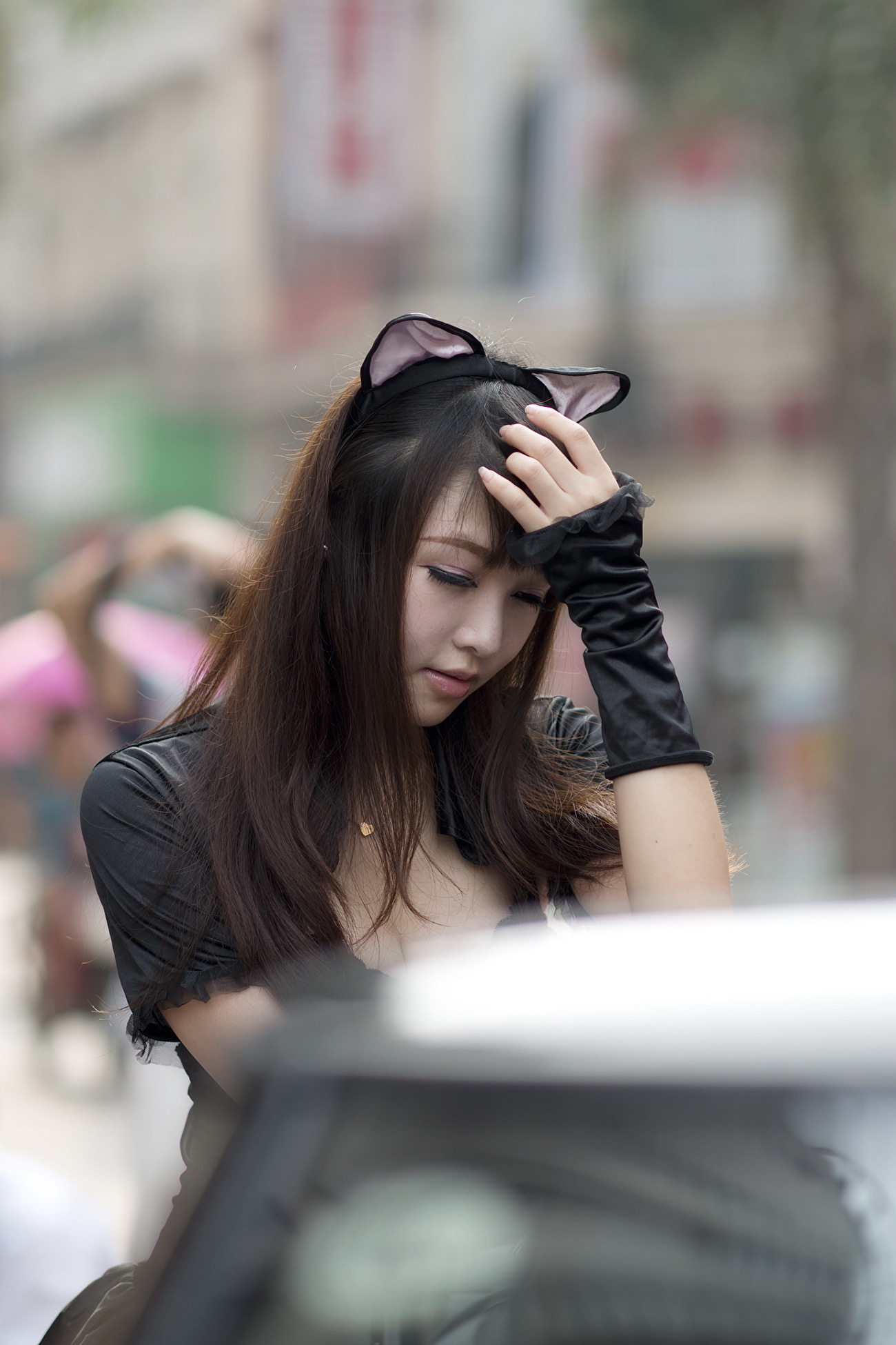 性感美人夏小薇 豪车前凸后翘 黑丝诱惑 可爱粉嫩女孩