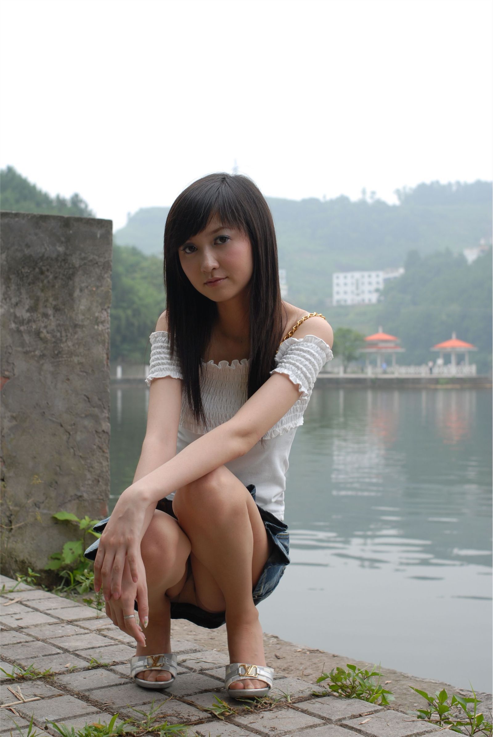 湖边的少女 素颜写真相片