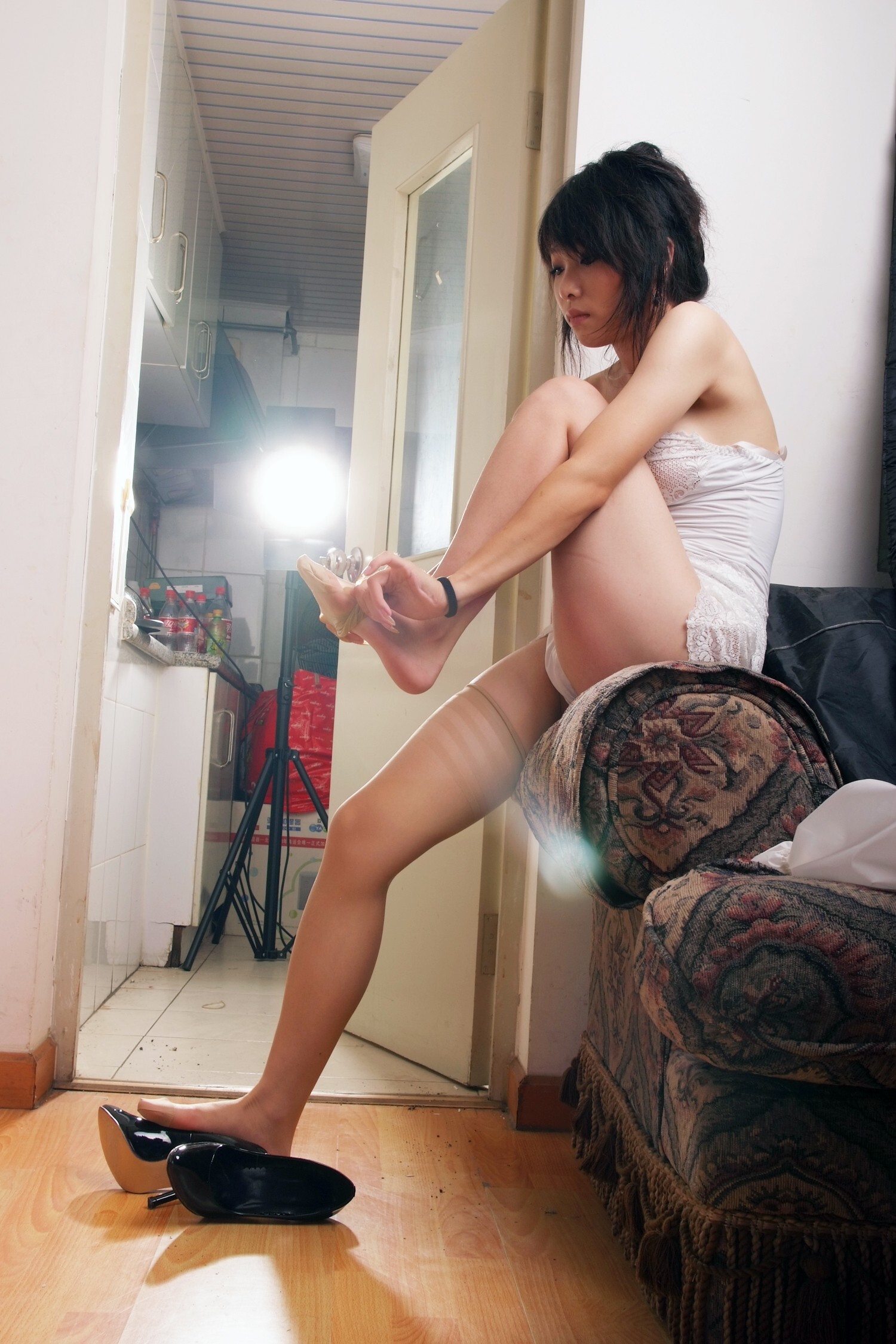 [拍美VIP]打包下载 花样年华 黑色旗袍 美人穿丝 黑色旗袍 蓝色内衣