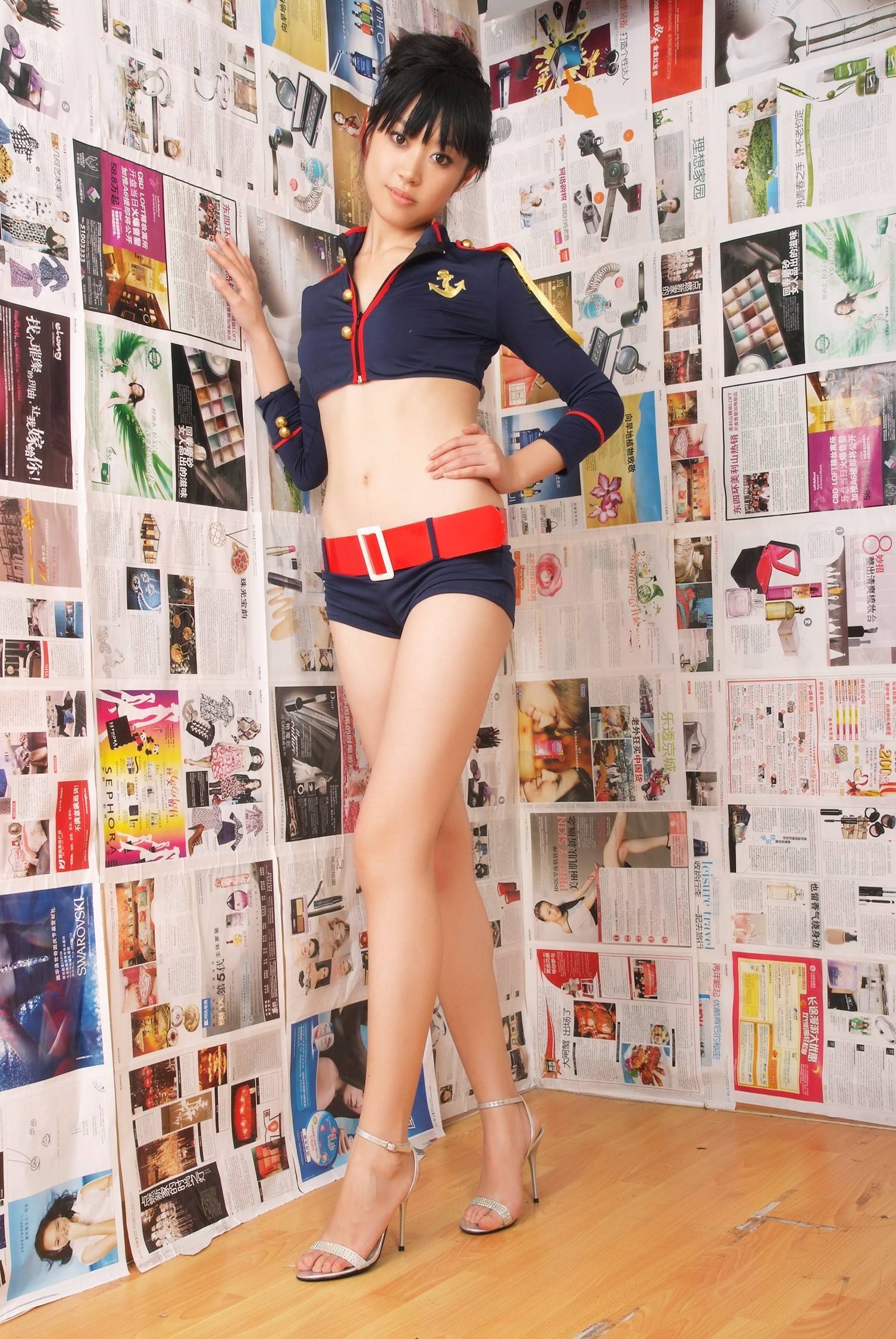 莫莫白雪红菱 SOSO 黑衬衣 小倩 军装女郎 [拍美VIP]