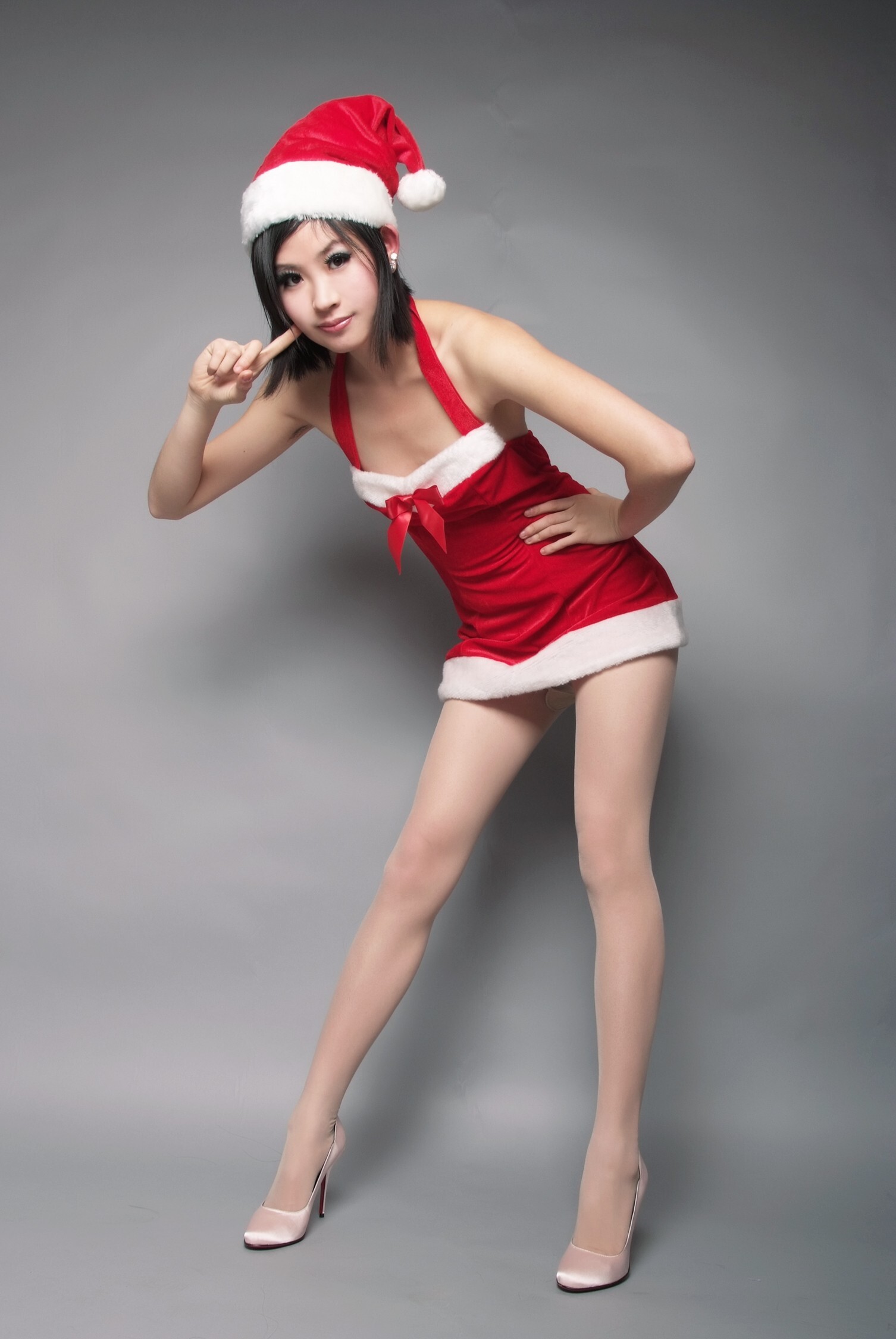 拍美VIP 佳佳旗袍美女 Marry花卉旗袍 晴天圣诞女孩