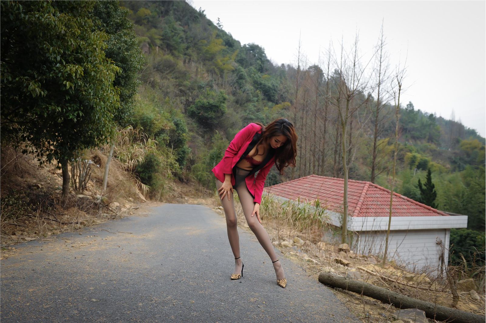 [丝间舞VIP]NO.546-绿色的山野玫红的娇艳，西装！丝袜！