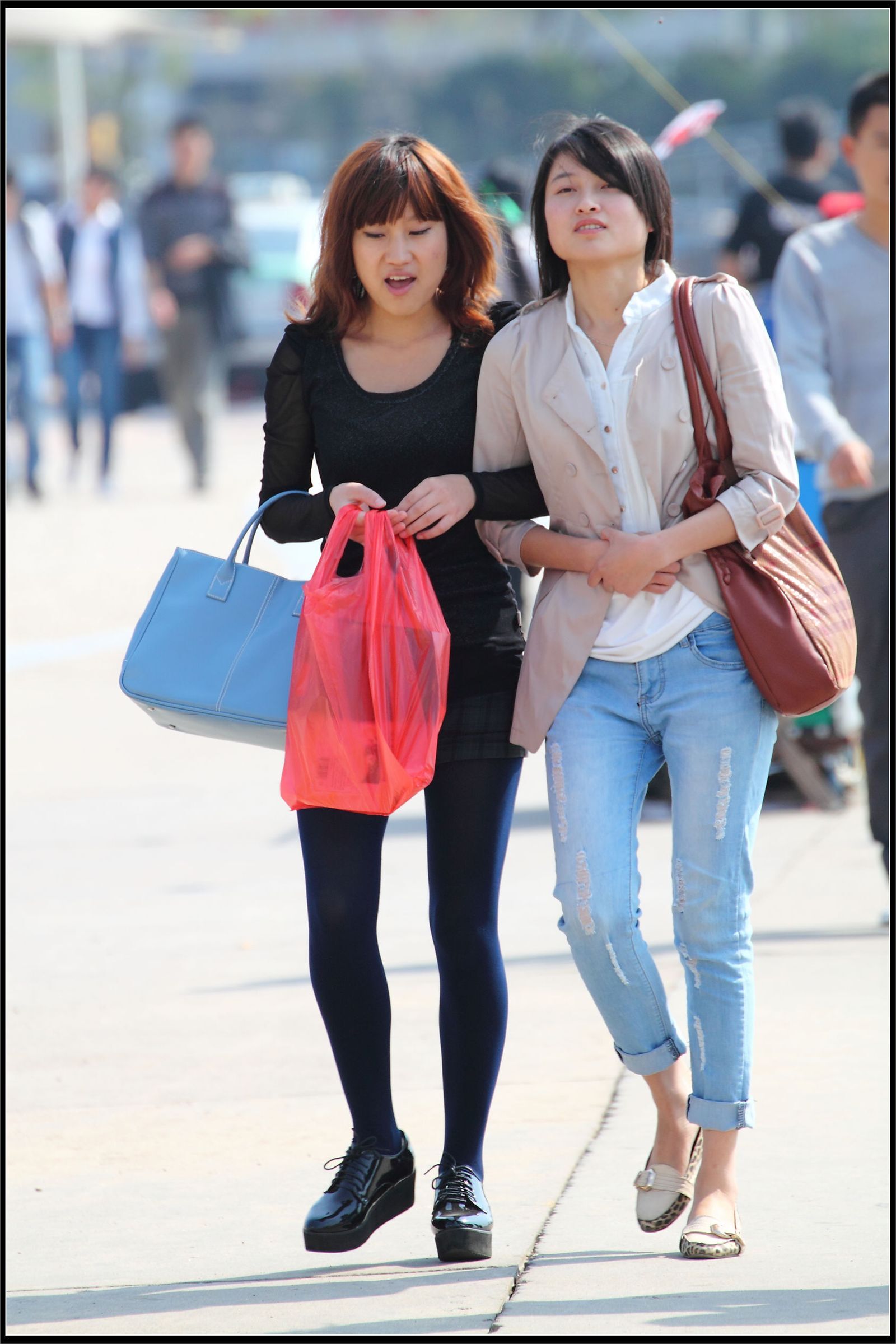 原创街拍丝袜美女042